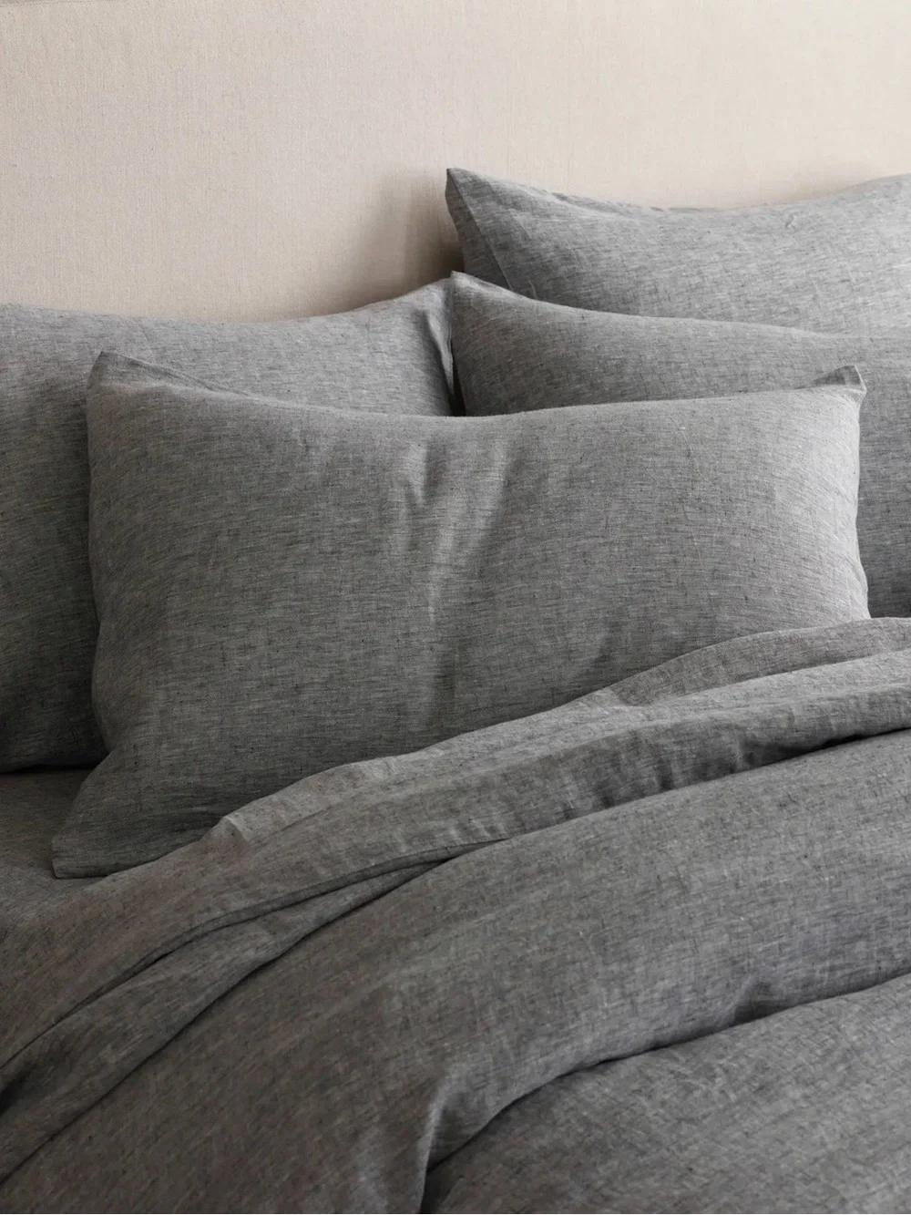 Quince NWOT European Linen Duvet Cover Set in Charcoal Chambray King/Cal King
